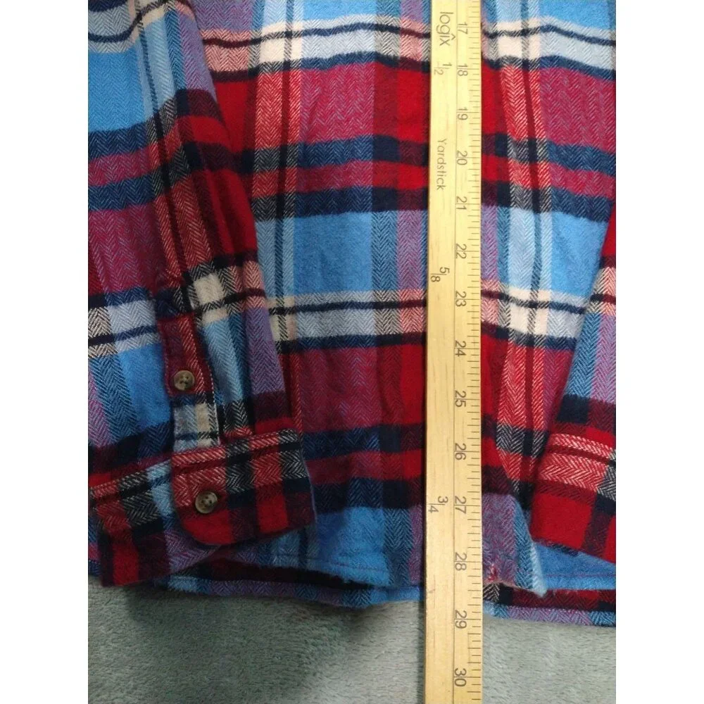 American Eagle Shirt Womens Large Red Plaid Flannel Ahh Mazingly Soft Classic - Picture 4 of 9